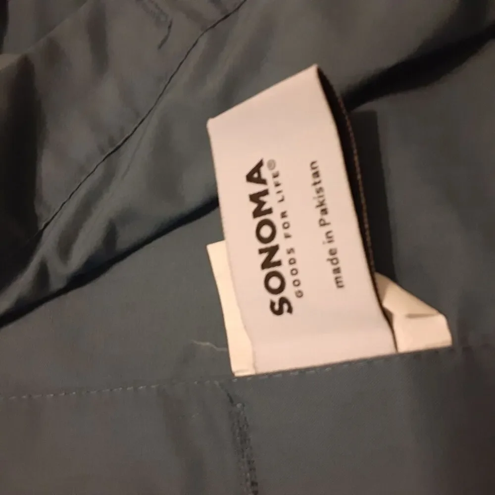 Sonoma Blue Cloth Ruffled Hem Shower Curtain